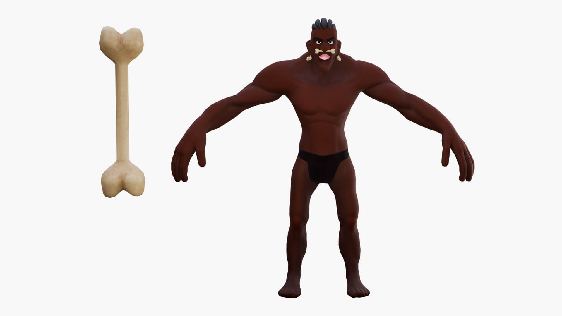 Stylized Savager Primitive Wild Rigged Stylized Character 3D Model