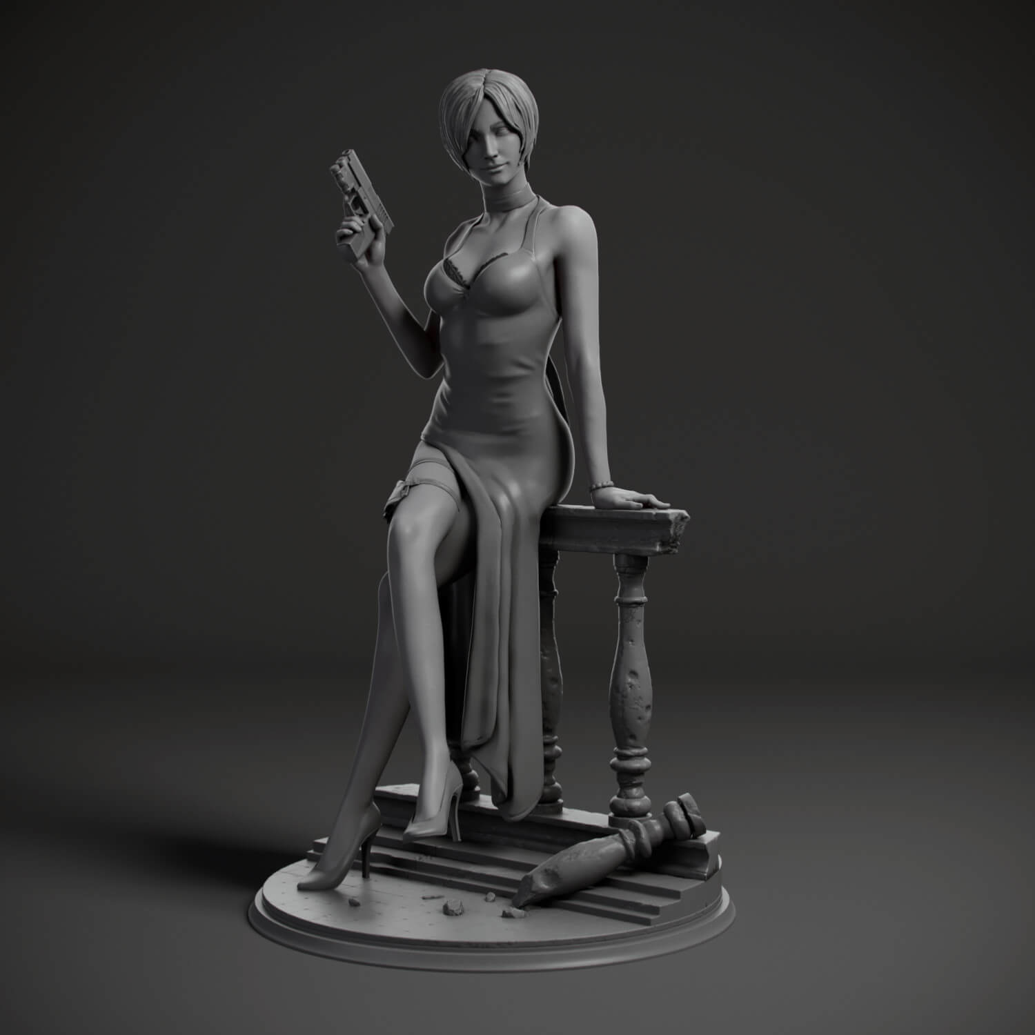Ada Wong Resident Evil Figure 3D Print Model 3D Model