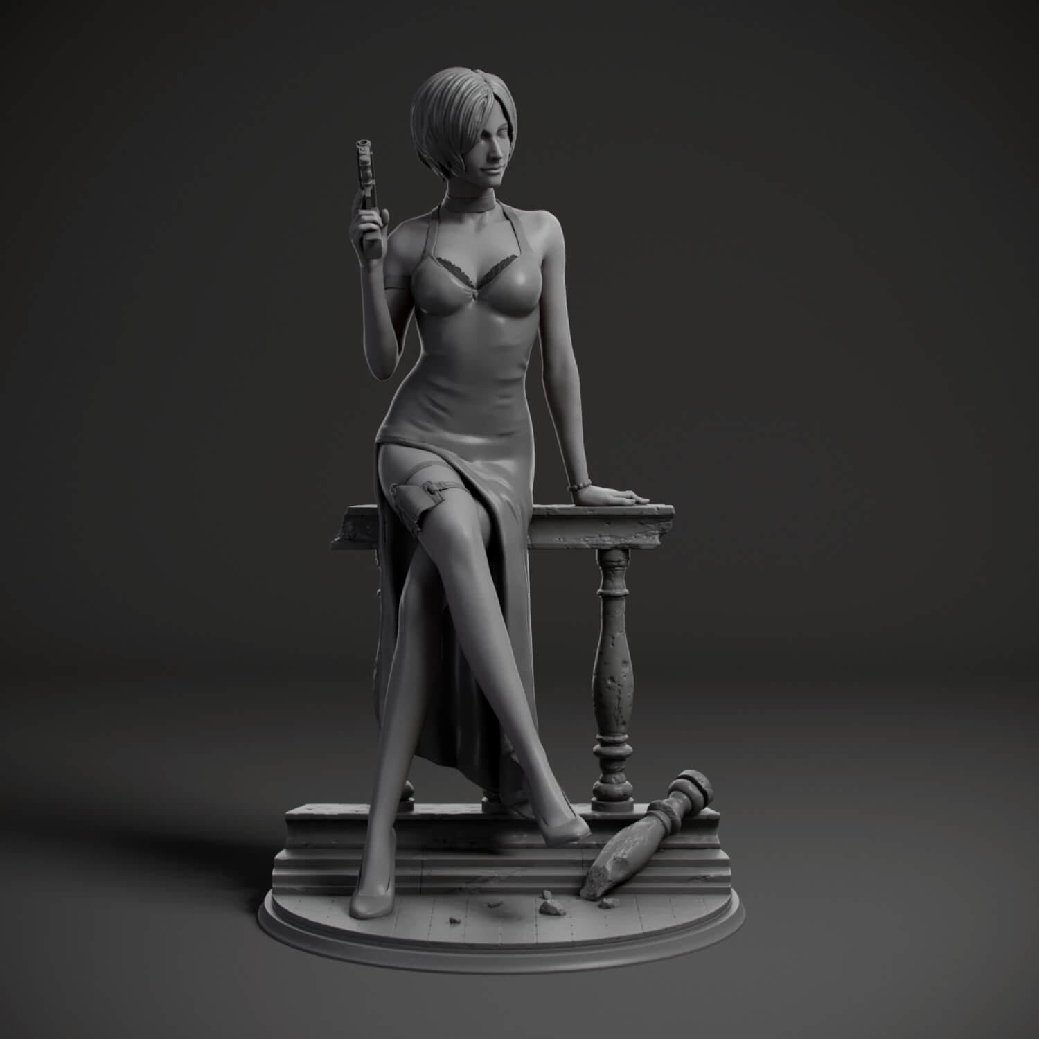 Ada Wong Resident Evil Figure 3D Print Model 3D Model