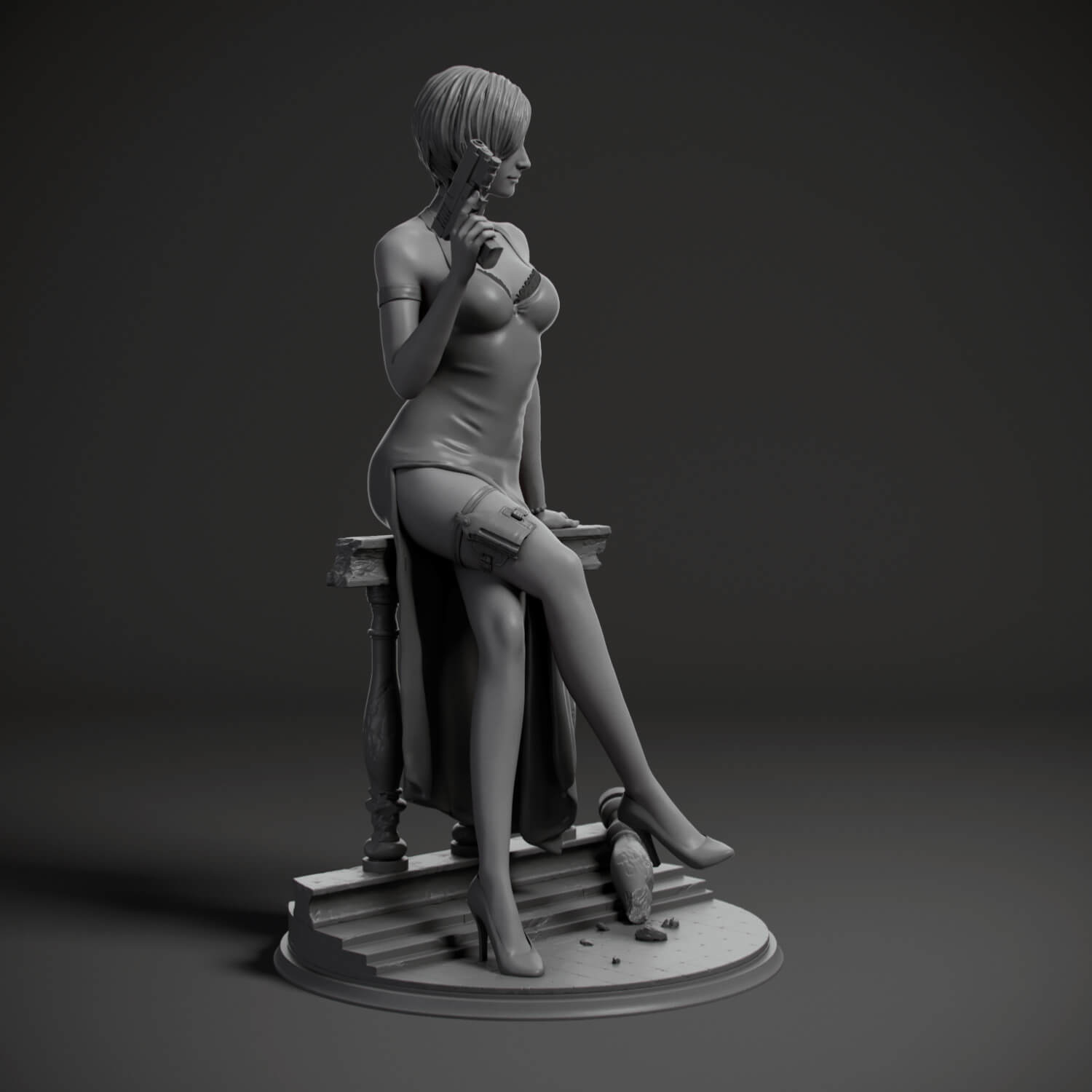 Ada Wong Resident Evil Figure 3D Print Model 3D Model
