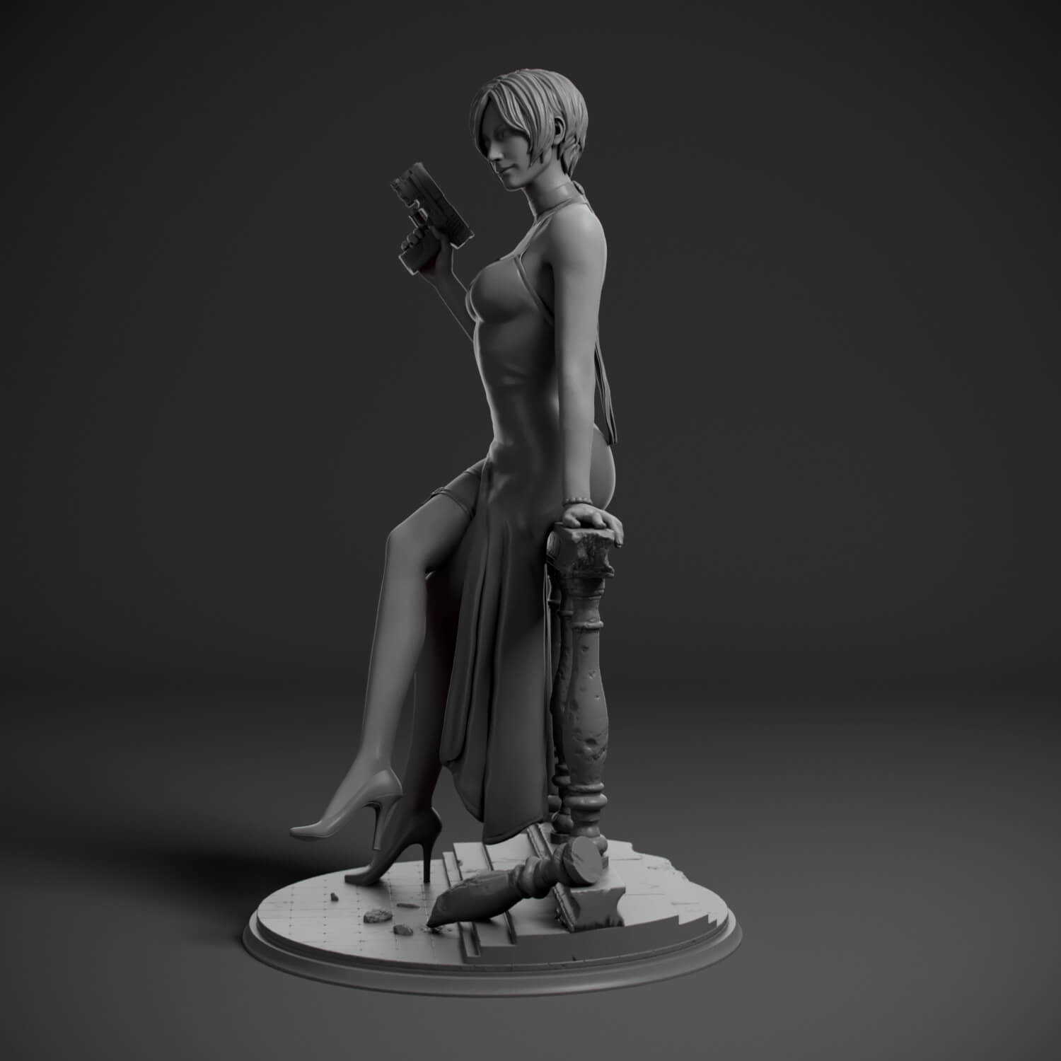 Ada Wong Resident Evil Figure 3D Print Model 3D Model