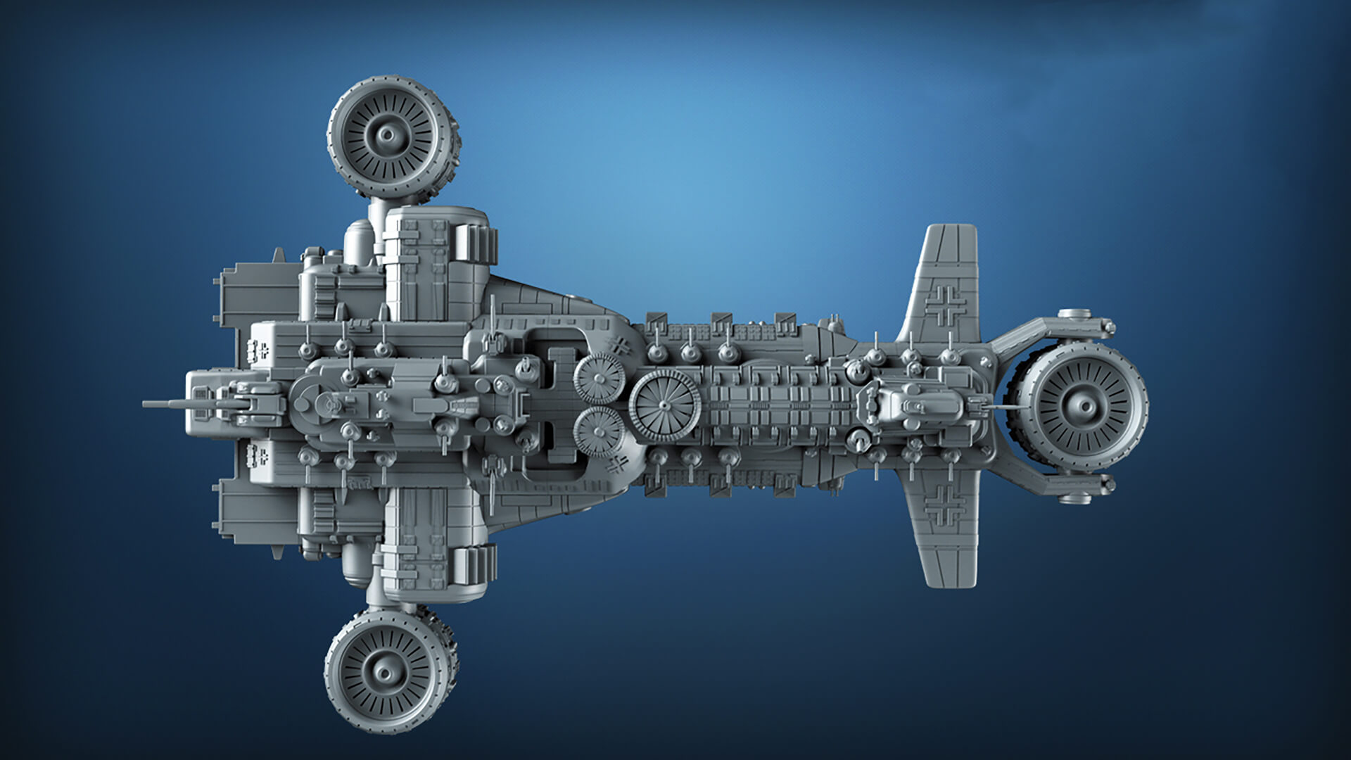 Ausmerzer Wolfenstein Battleship 3D Print Model 3D Model