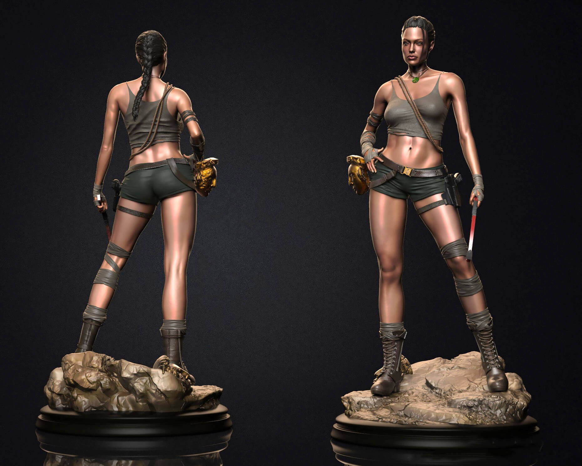Lara Croft Angelina Jolie From Tomb Raider 3D Print Model 3D Model