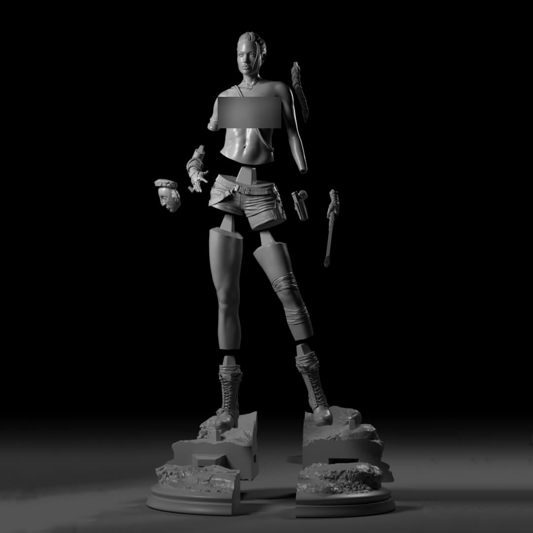 Lara Croft Angelina Jolie From Tomb Raider 3D Print Model 3D Model