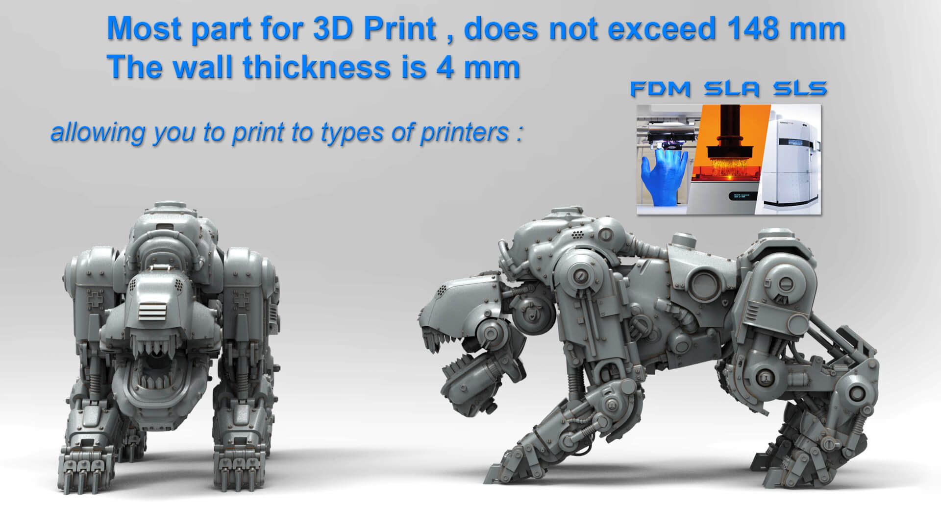Panzerhund Wolfenstein Military Robot Dog 3D Print Model 3D Model