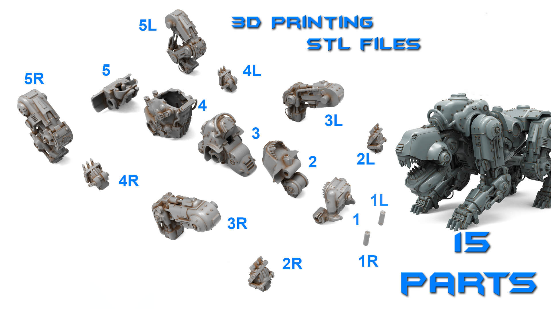 Panzerhund Wolfenstein Military Robot Dog 3D Print Model 3D Model