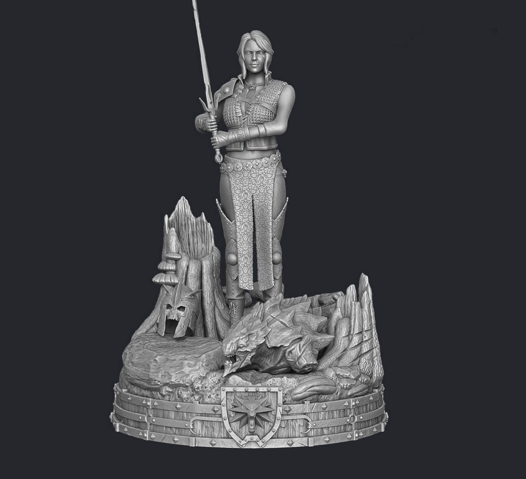 Witcher Ciri Special Figure 3D Print Model 3D Model