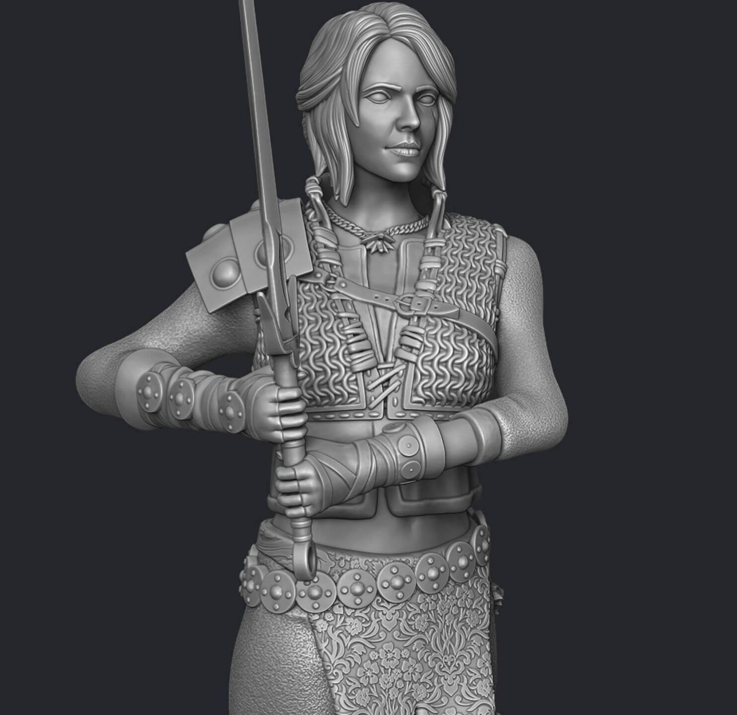 Witcher Ciri Special Figure 3D Print Model 3D Model