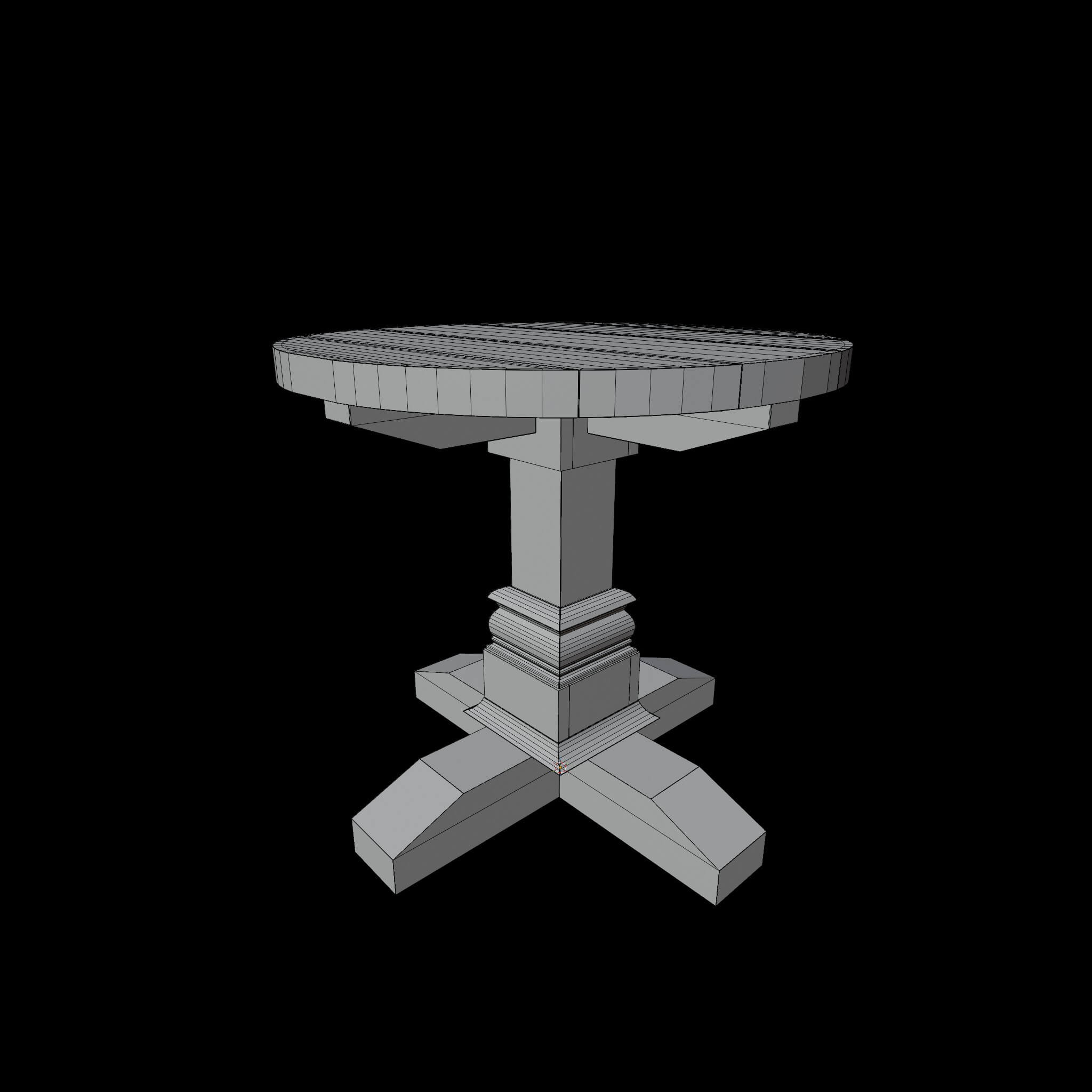 Circular End Table 3D Model