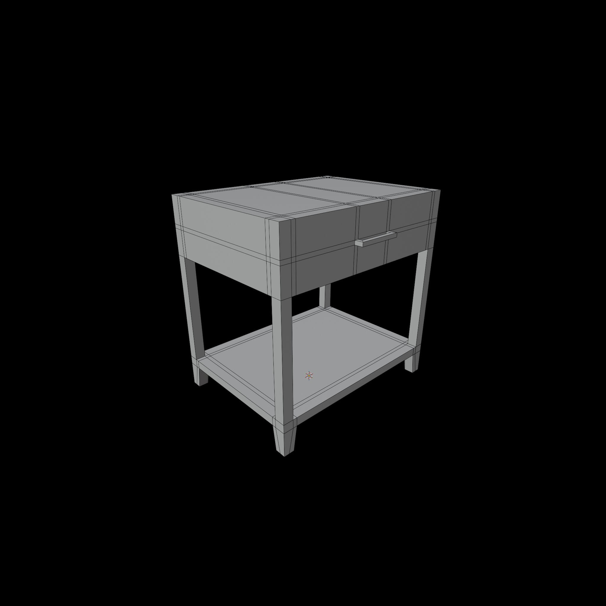 End Table with Drawer 3D Model