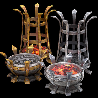 Brazier Lighting Pack Medieval Dungeon Furniture