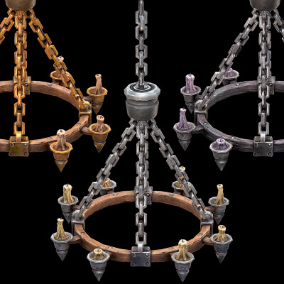 Chandelier with Candles Lighting Furniture Dungeon Castle
