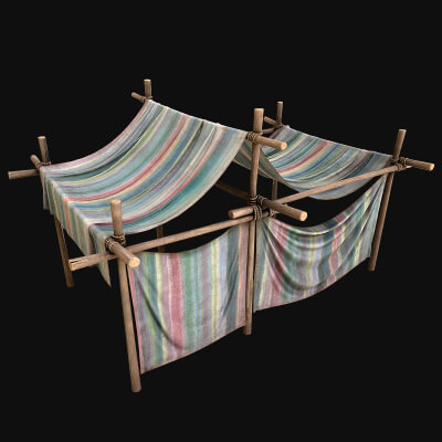 Large Fair Tent Stall Medieval Trader Bazaar Shop