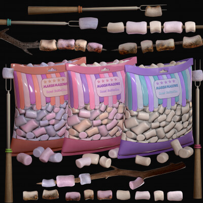 Marshmallow Camp Picnic BBQ Food Sweet Dessert Set