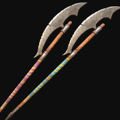 Medieval Polearm Weapon Berdysh Glaive Halberd Axe