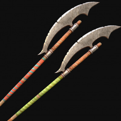 Medieval Polearms Weapons Axe Berdysh Halberd Glaive