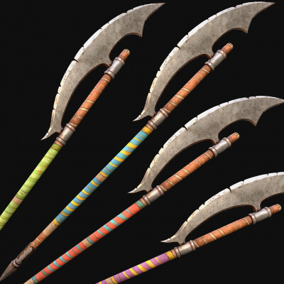 Medieval Polearms Weapon Berdysh Axe Glaive Armory Set