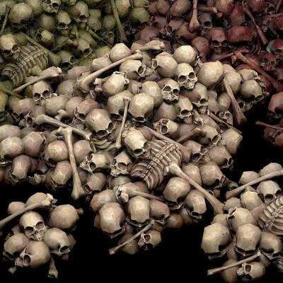 Pile of Bones and Skulls Set Cemetery Dungeon Environment