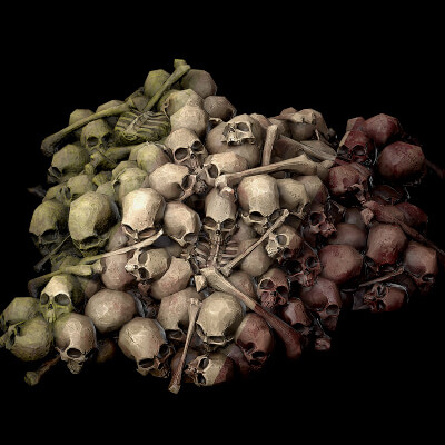 Pile of Bones and Skulls Cemetery Dungeon Environment