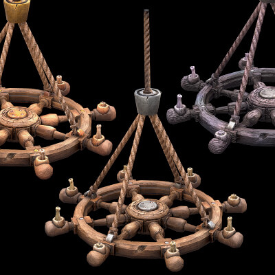Pirate Chandelier Lighting Dungeon Castle Furniture