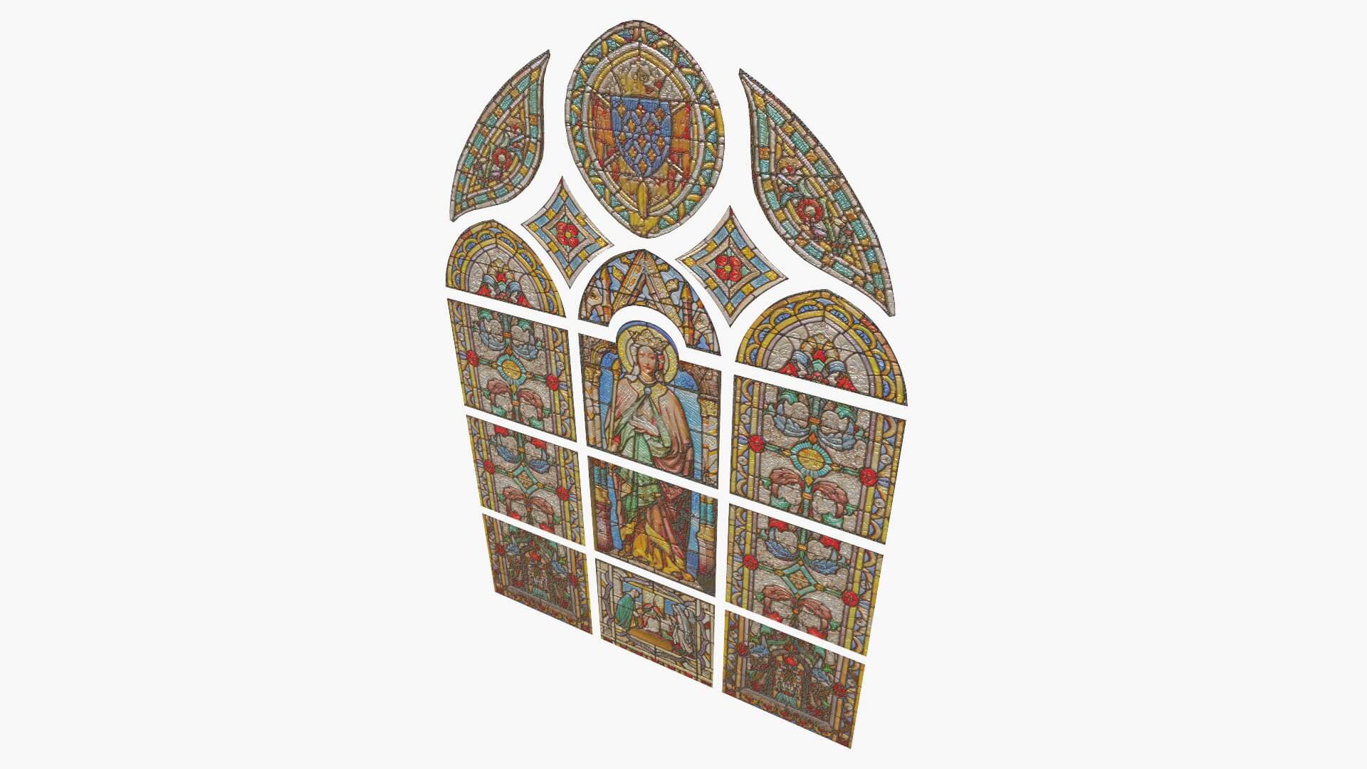 Stained Glass Window Church Medieval Temple 3D Model