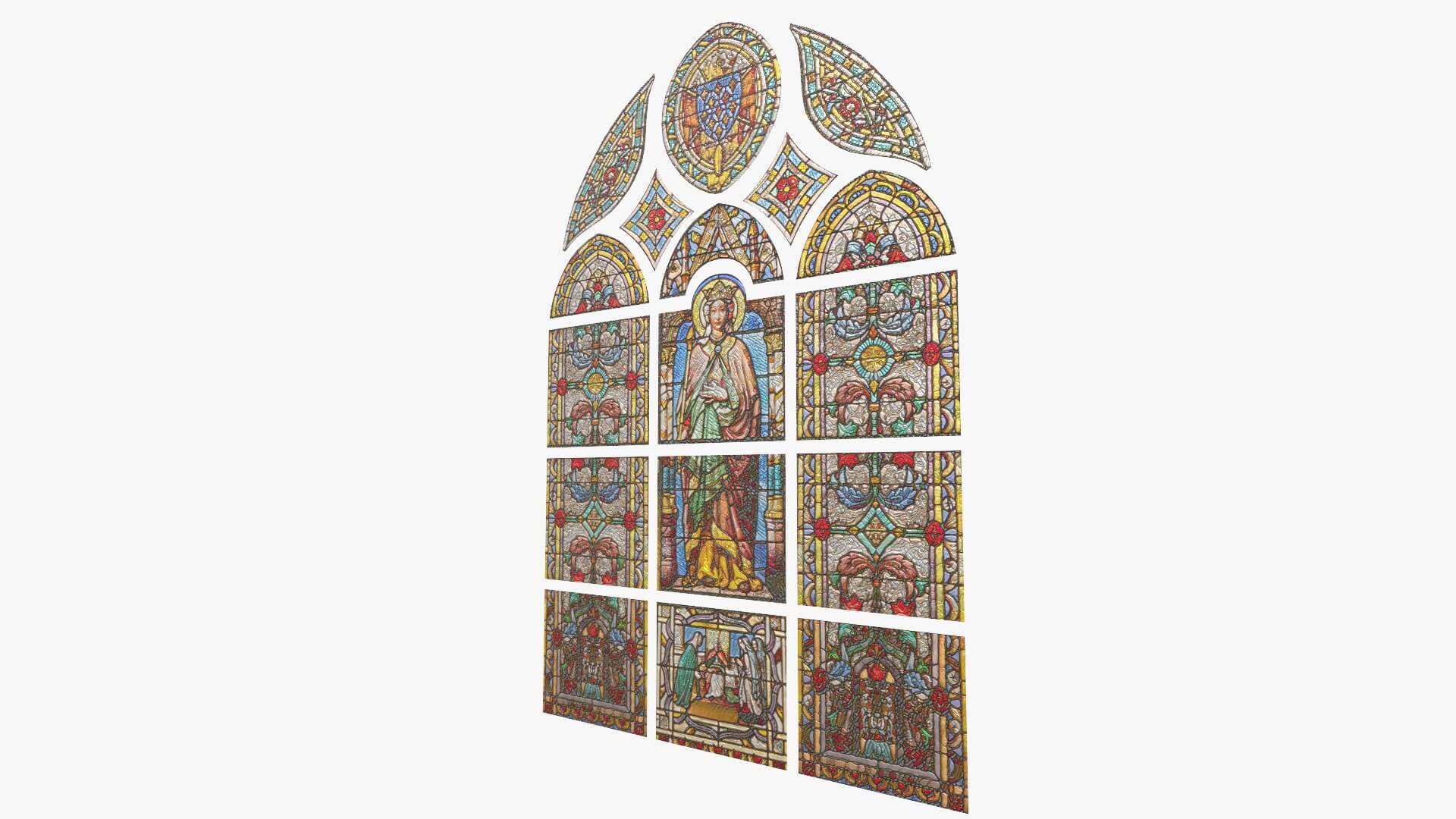 Stained Glass Window Church Medieval Temple 3D Model
