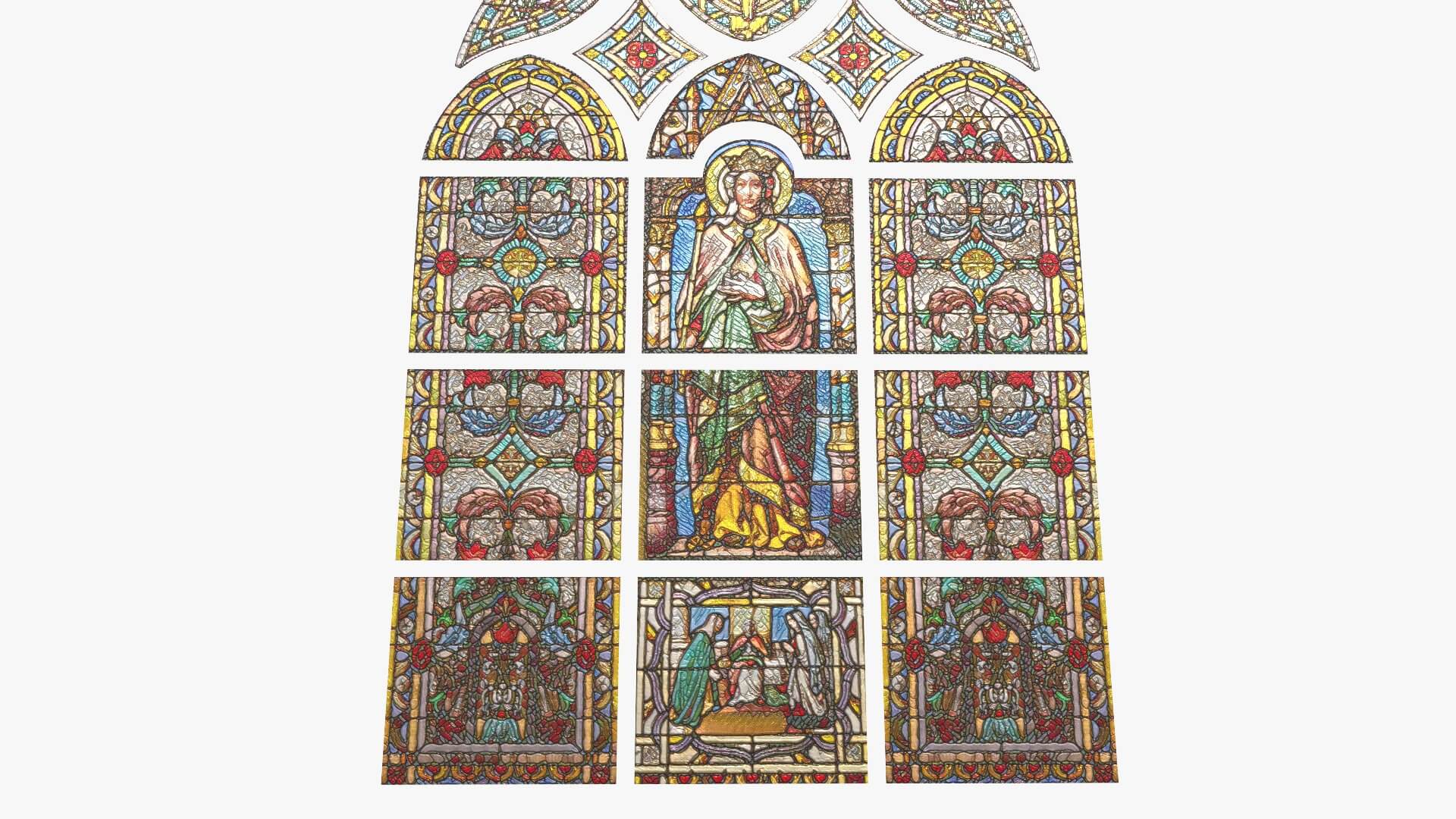 Stained Glass Window Church Medieval Temple 3D Model