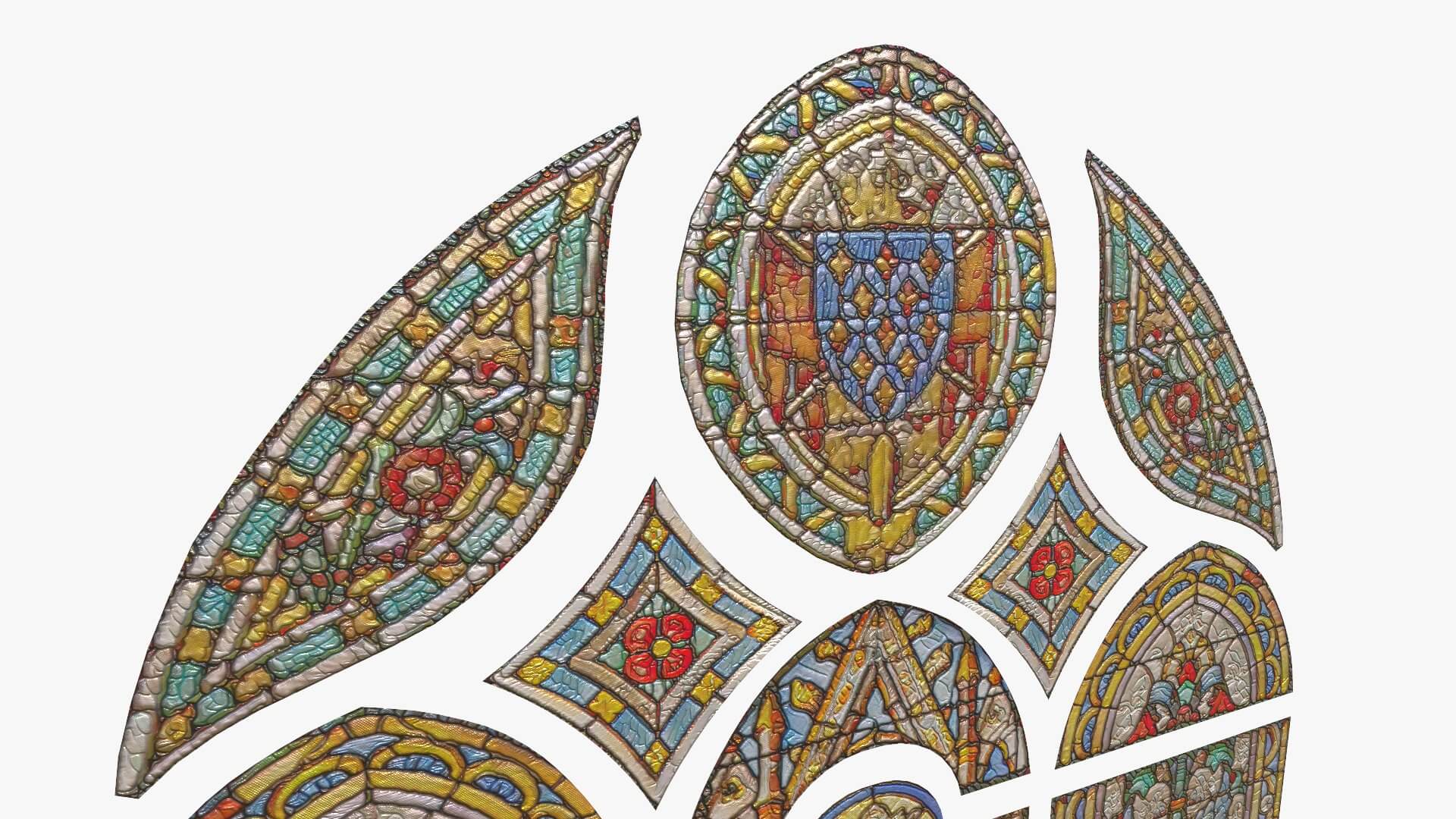 Stained Glass Window Church Medieval Temple 3D Model