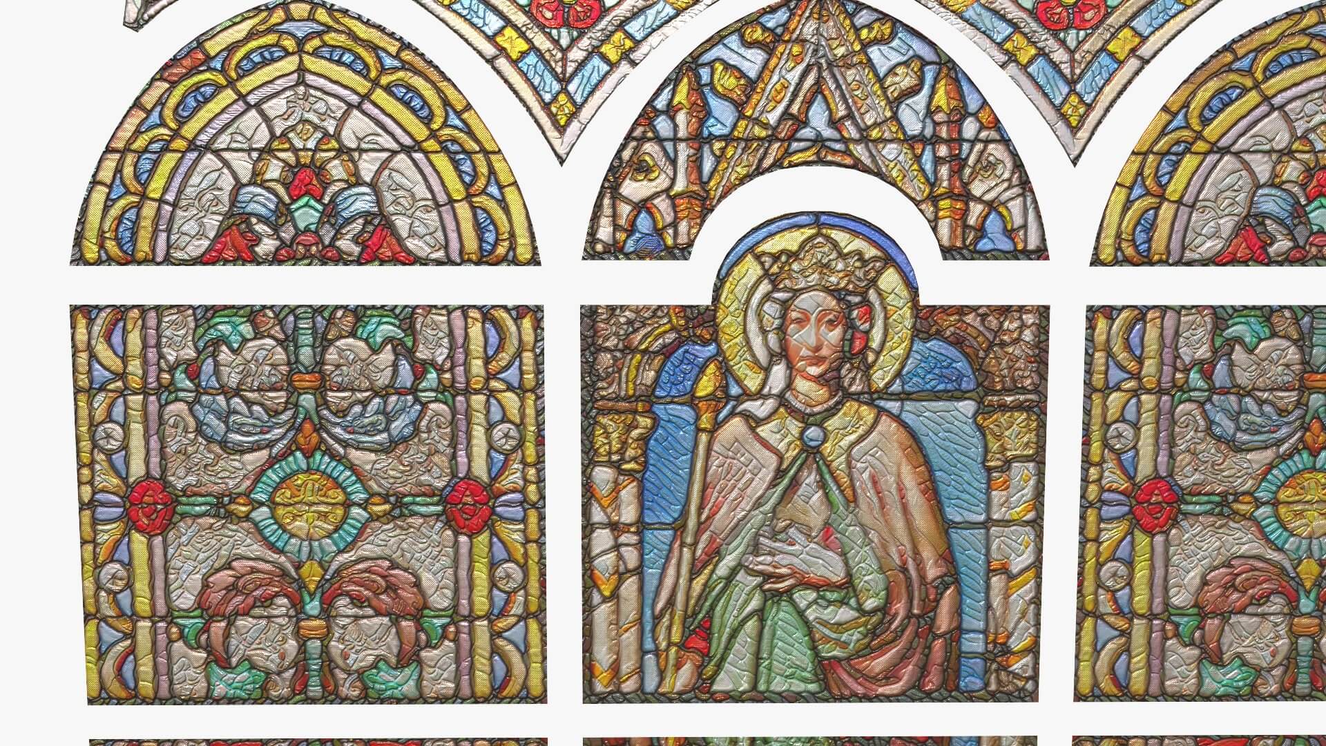 Stained Glass Window Church Medieval Temple 3D Model