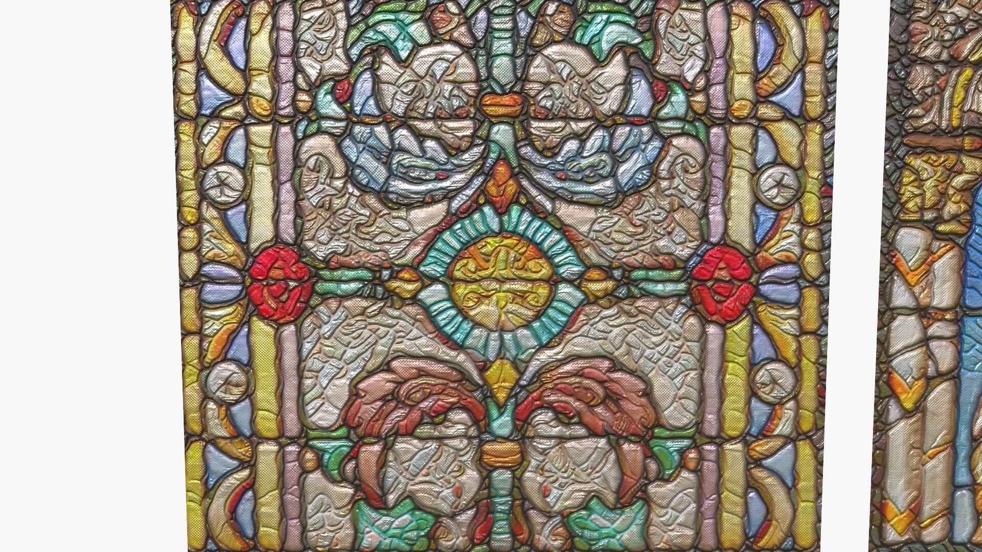 Stained Glass Window Church Medieval Temple 3D Model