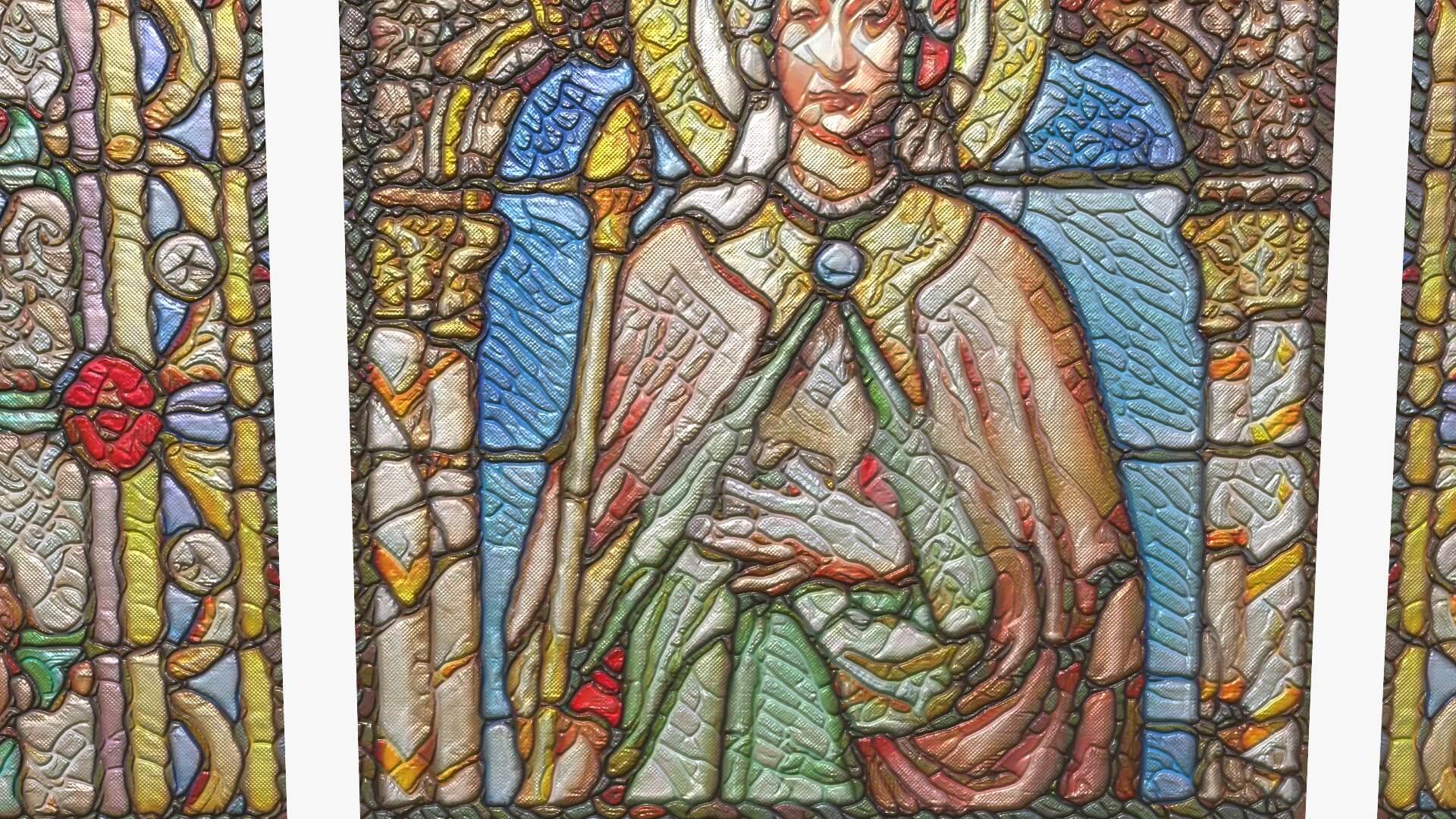 Stained Glass Window Church Medieval Temple 3D Model