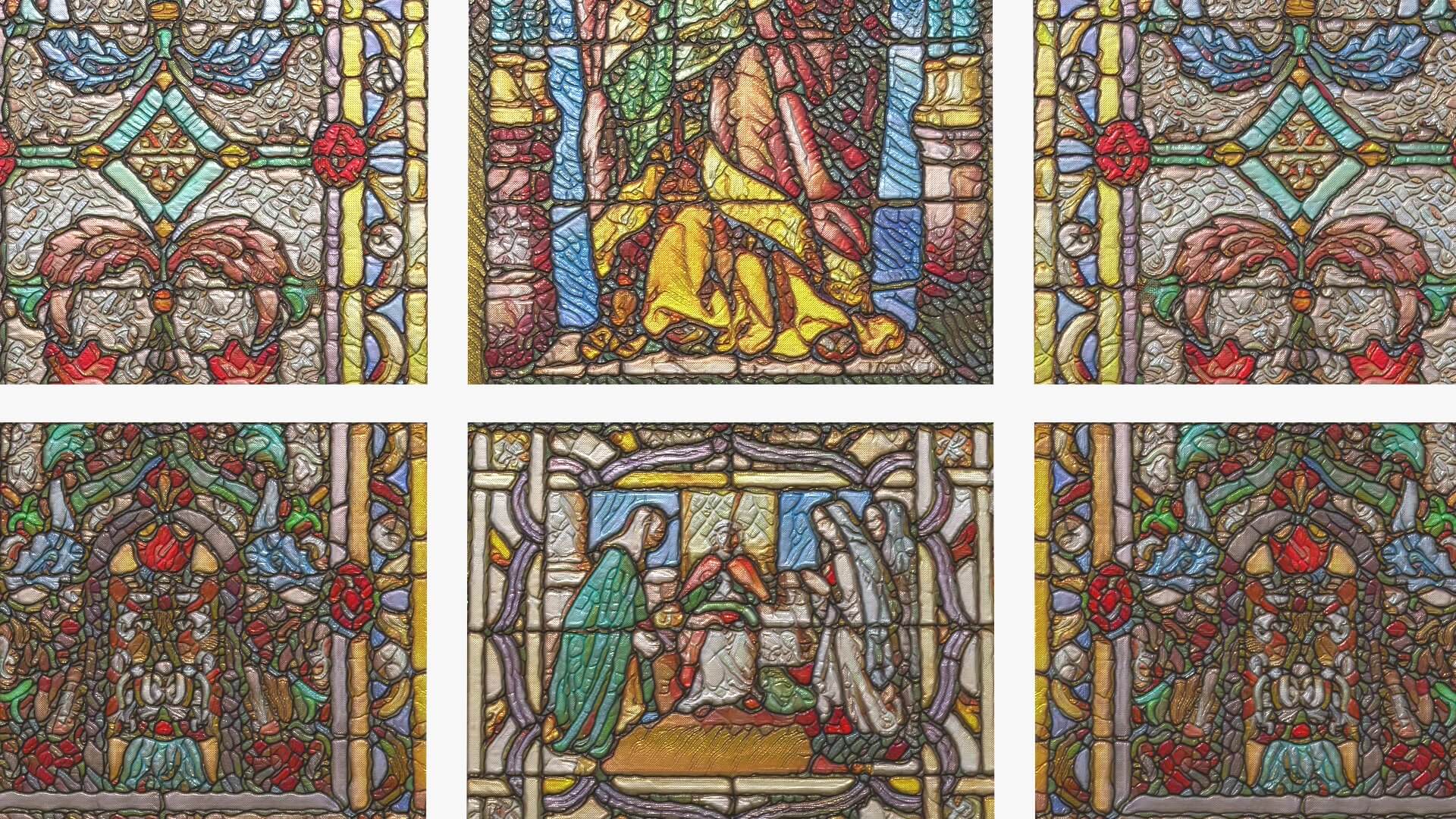 Stained Glass Window Church Medieval Temple 3D Model