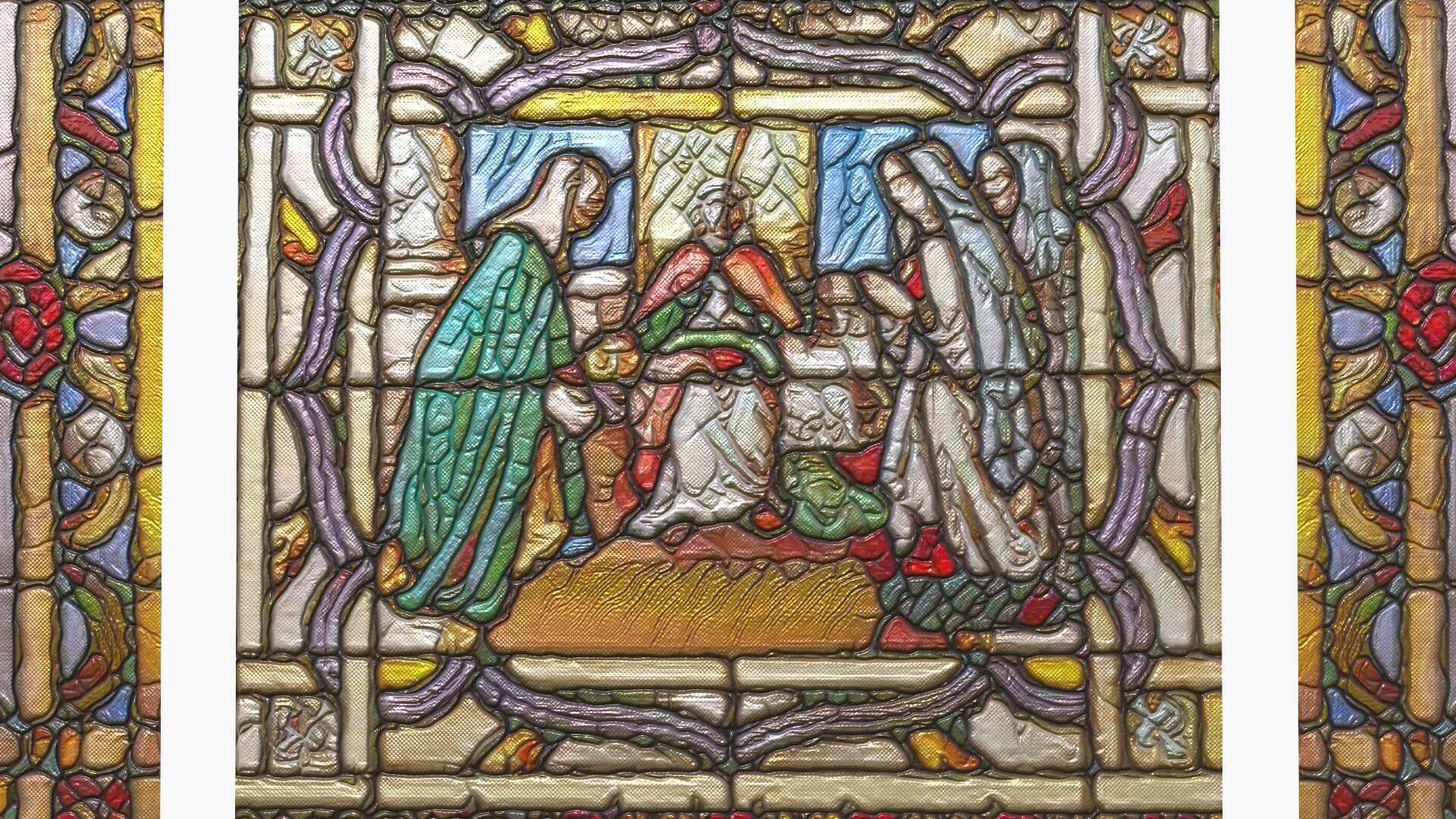 Stained Glass Window Church Medieval Temple 3D Model