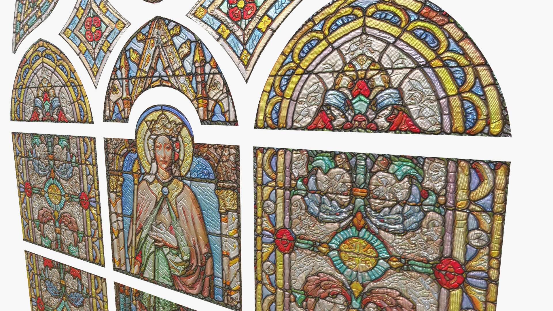 Stained Glass Window Church Medieval Temple 3D Model