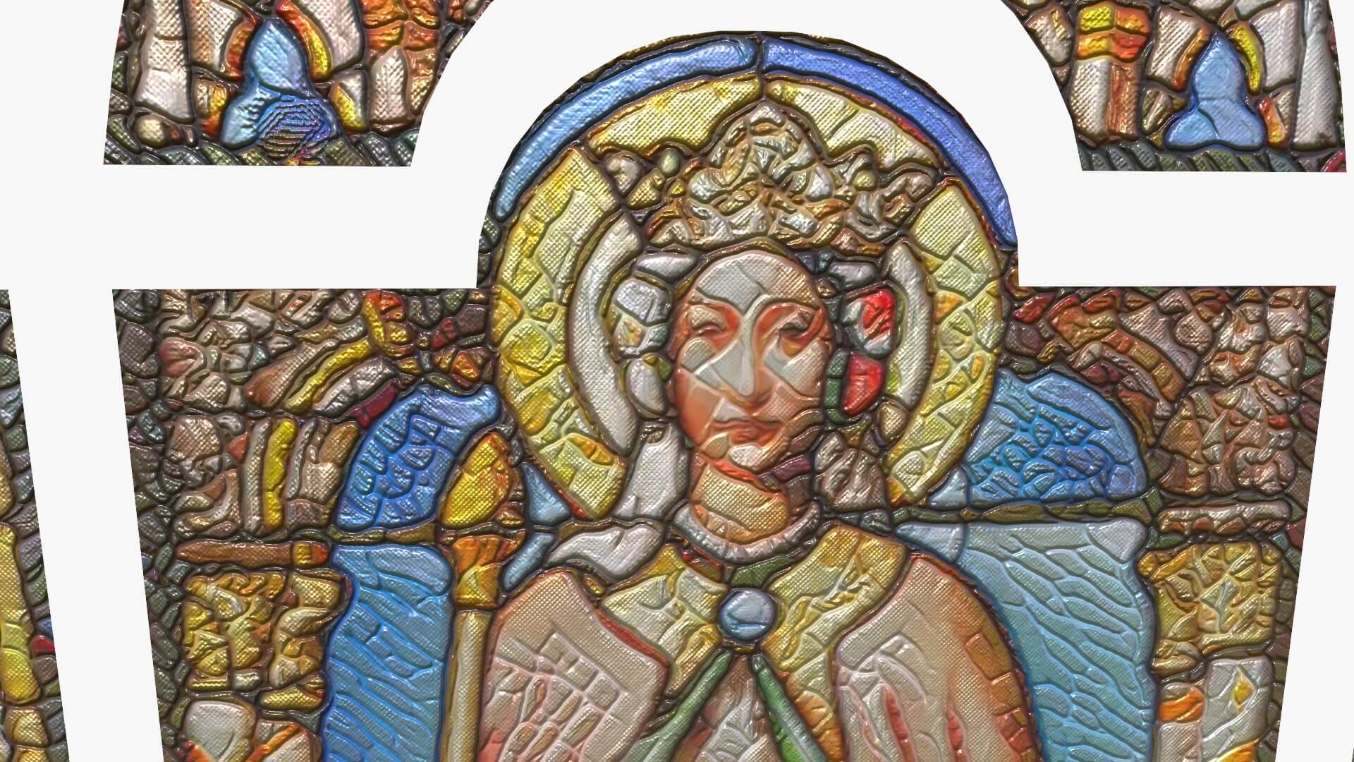 Stained Glass Window Church Medieval Temple 3D Model