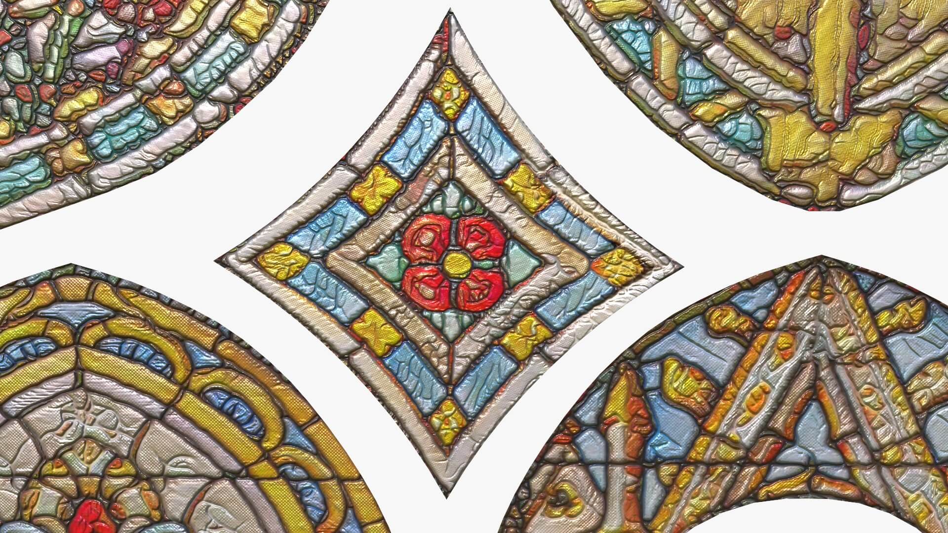 Stained Glass Window Church Medieval Temple 3D Model