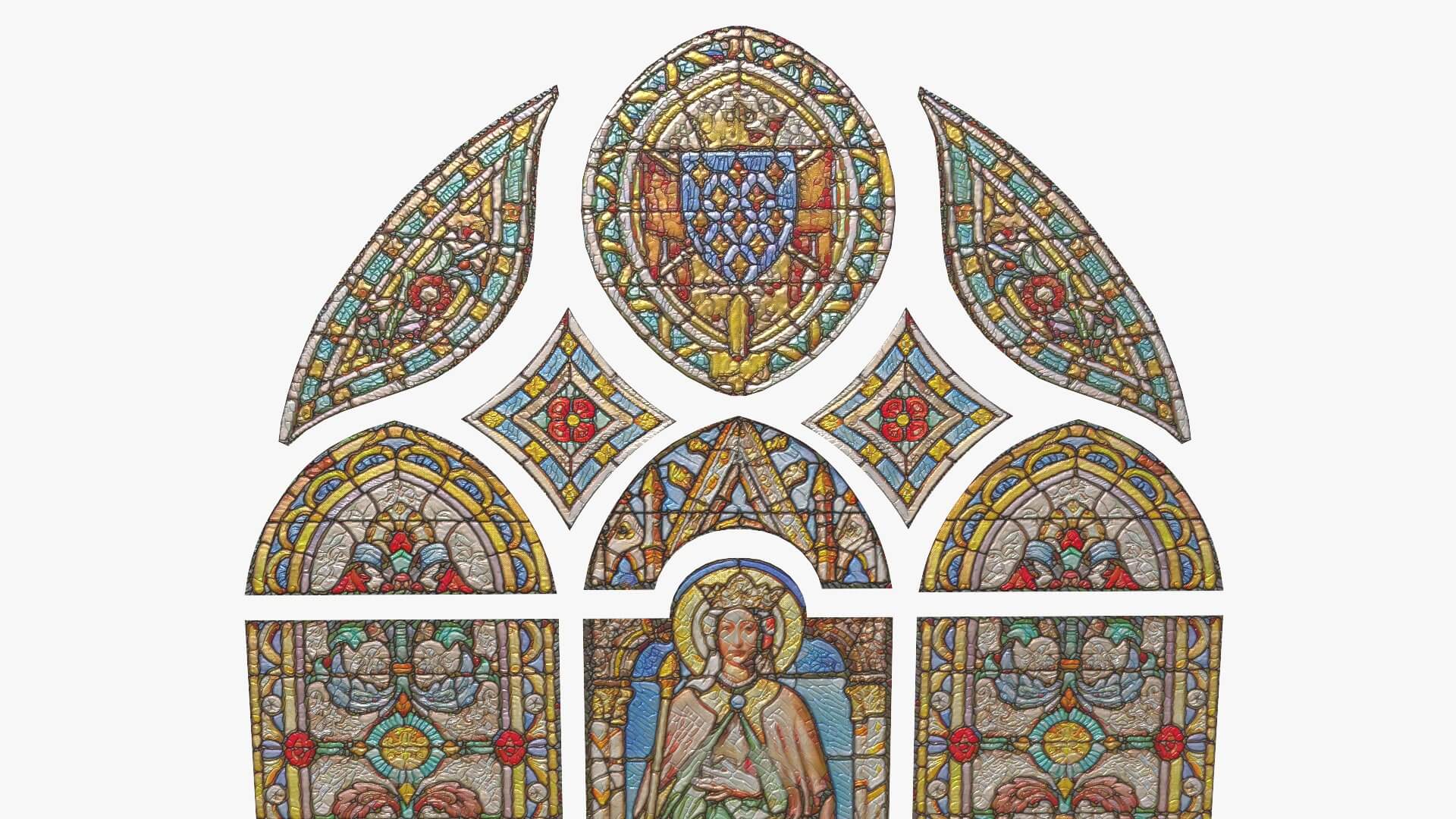 Stained Glass Window Church Medieval Temple 3D Model
