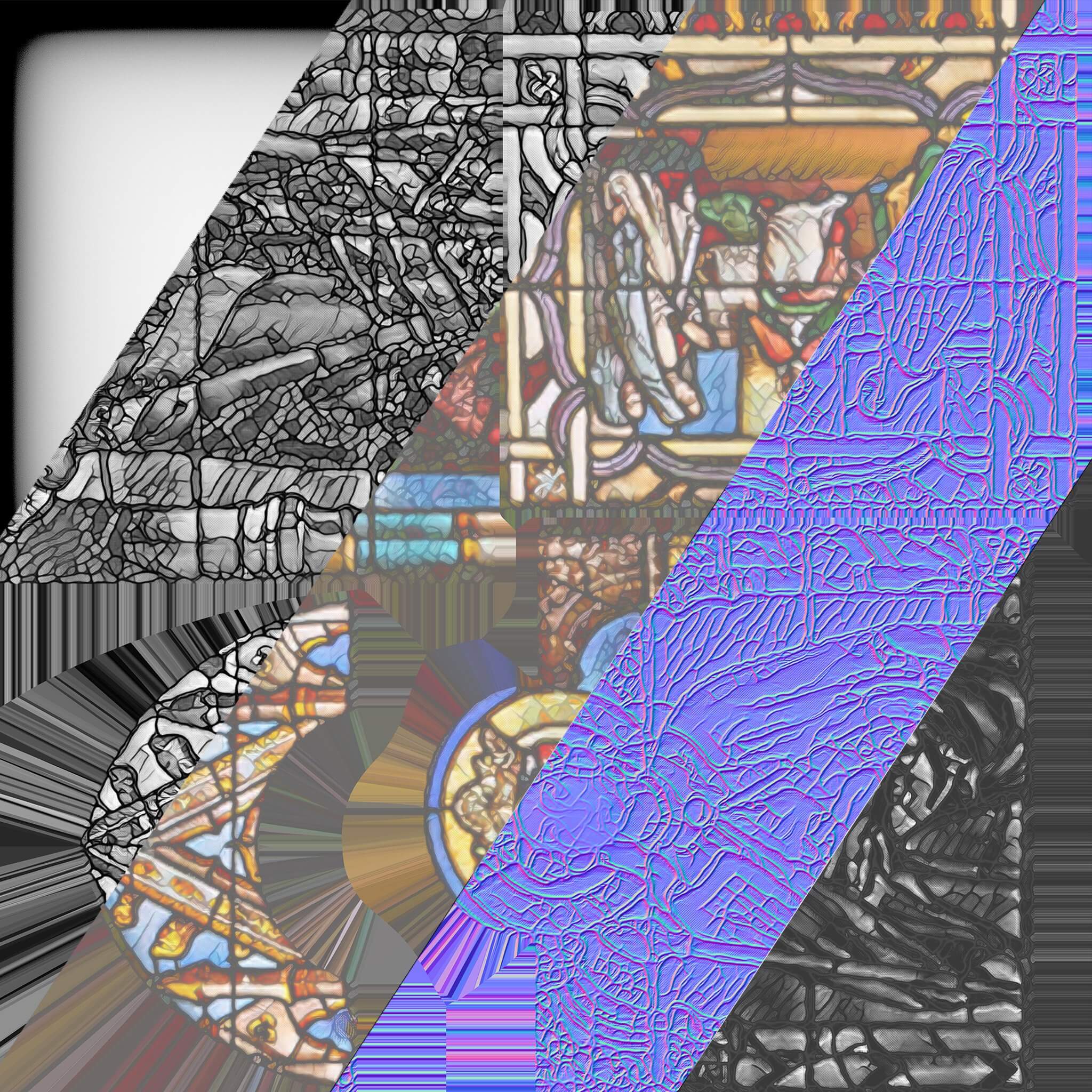 Stained Glass Window Church Medieval Temple 3D Model