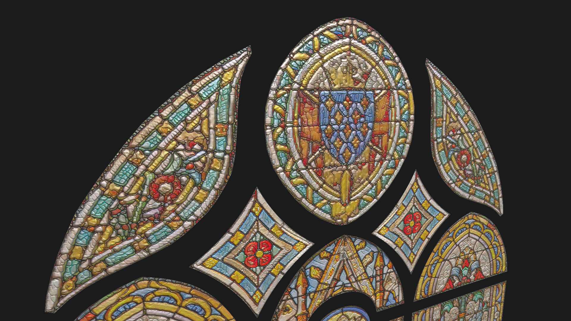 Stained Glass Window Church Medieval Temple 3D Model