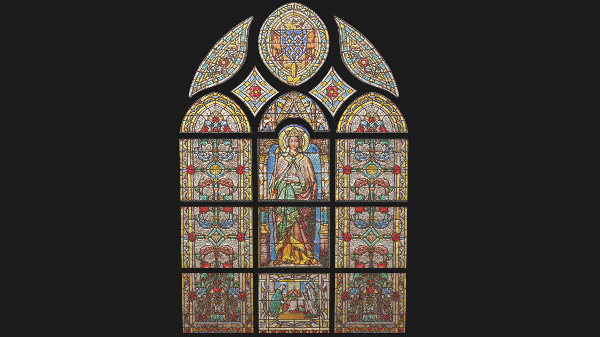 Stained Glass Window Church Medieval Temple 3D Model