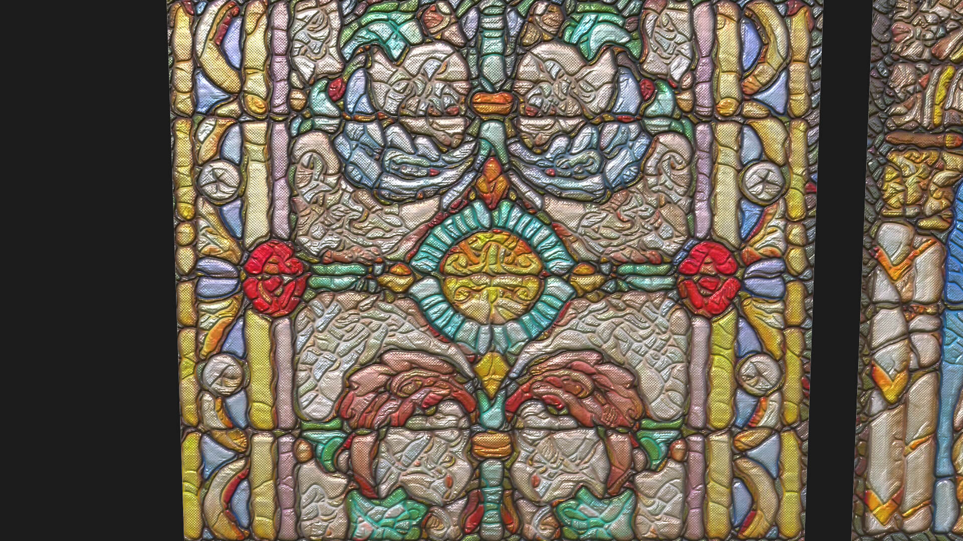 Stained Glass Window Church Medieval Temple 3D Model