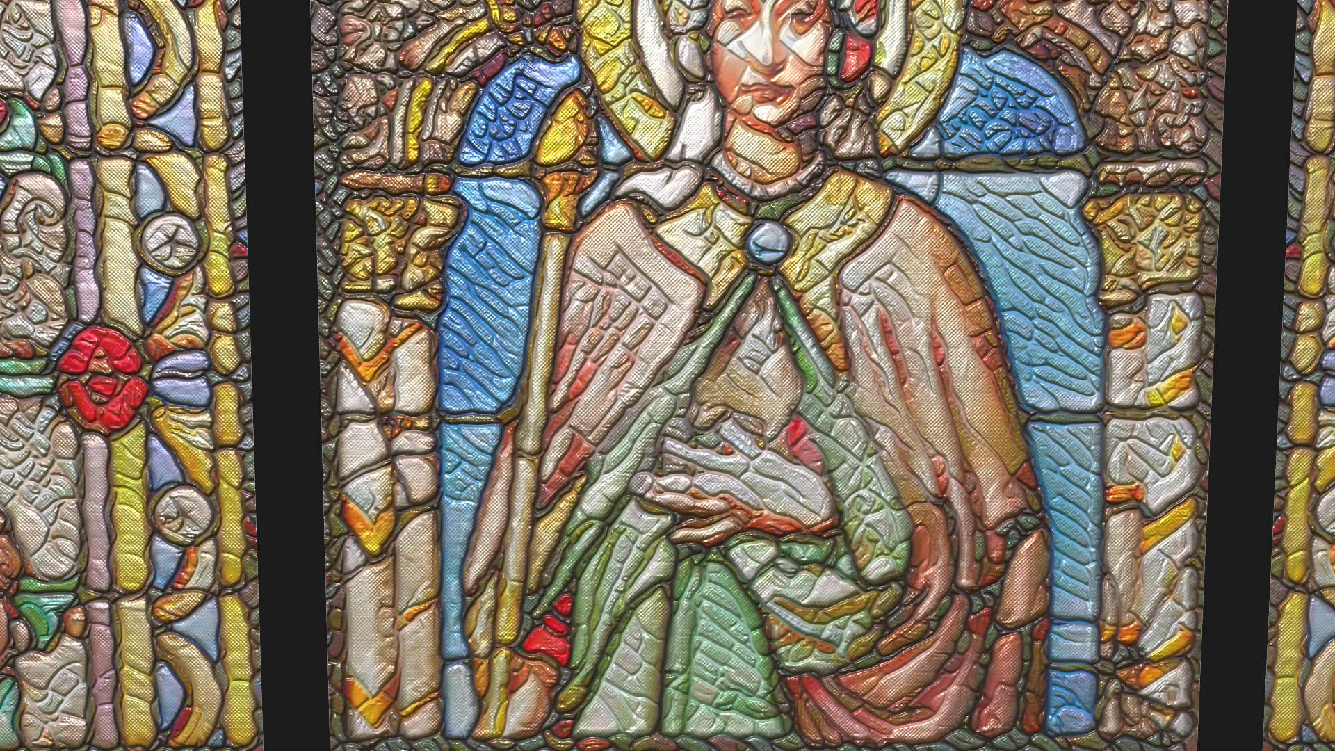 Stained Glass Window Church Medieval Temple 3D Model