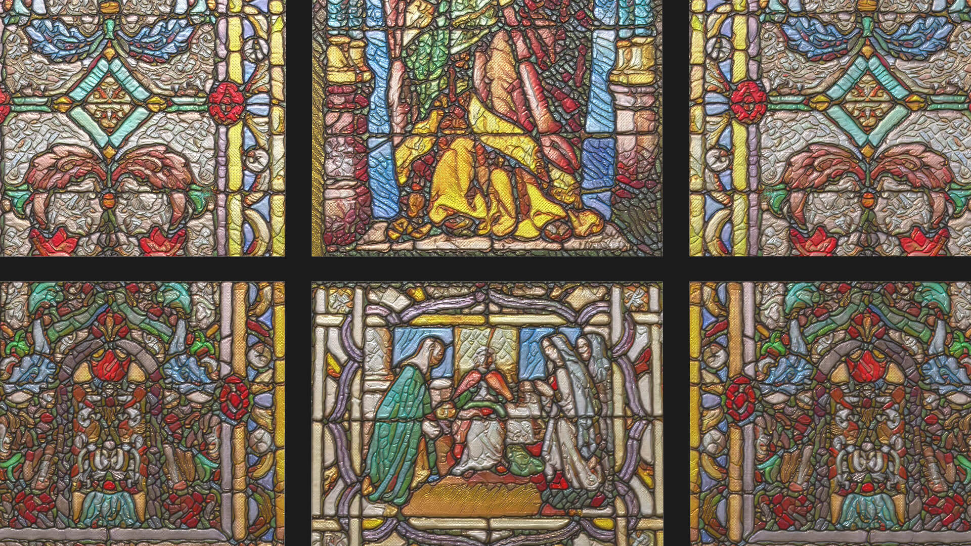 Stained Glass Window Church Medieval Temple 3D Model