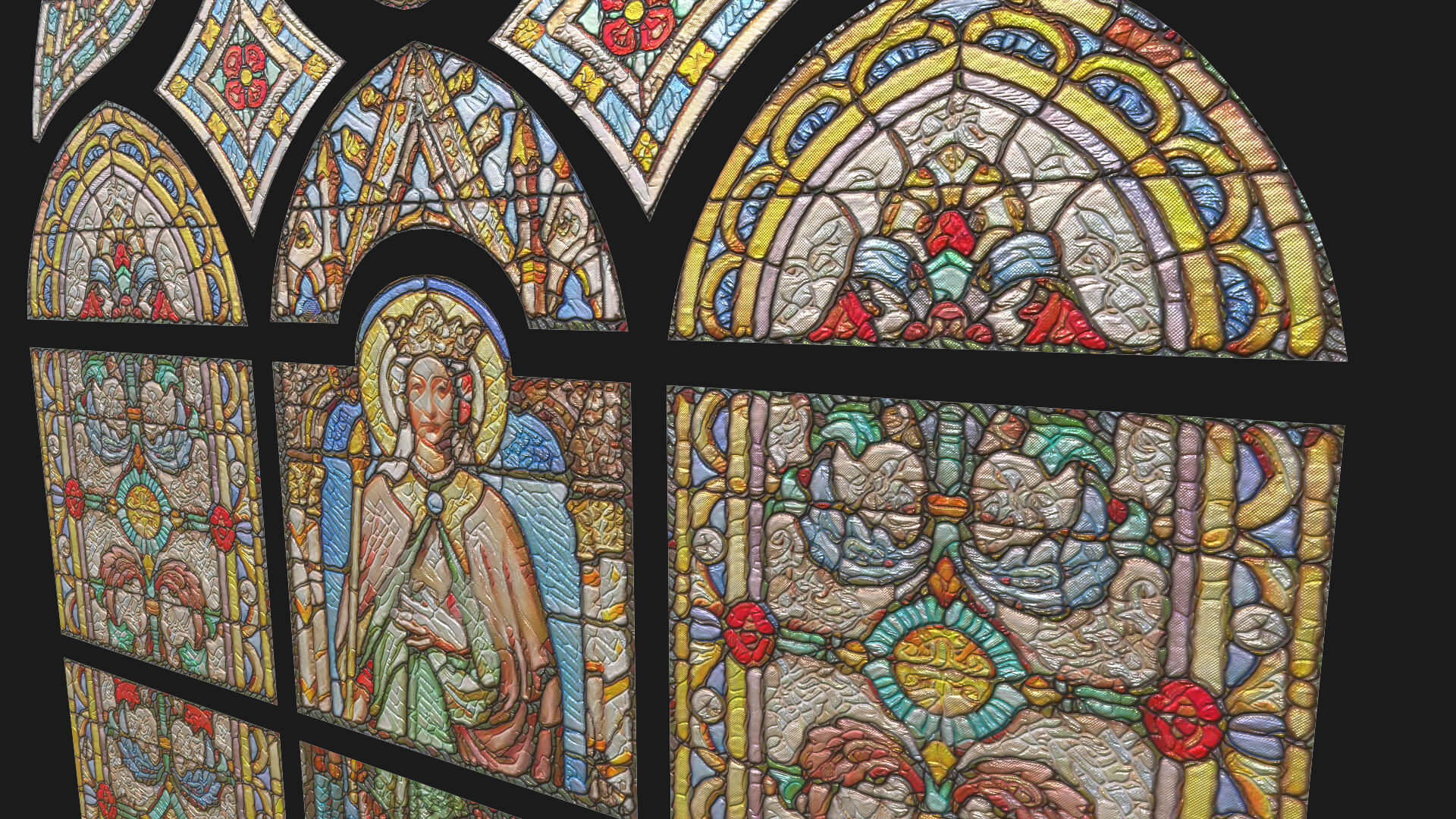 Stained Glass Window Church Medieval Temple 3D Model