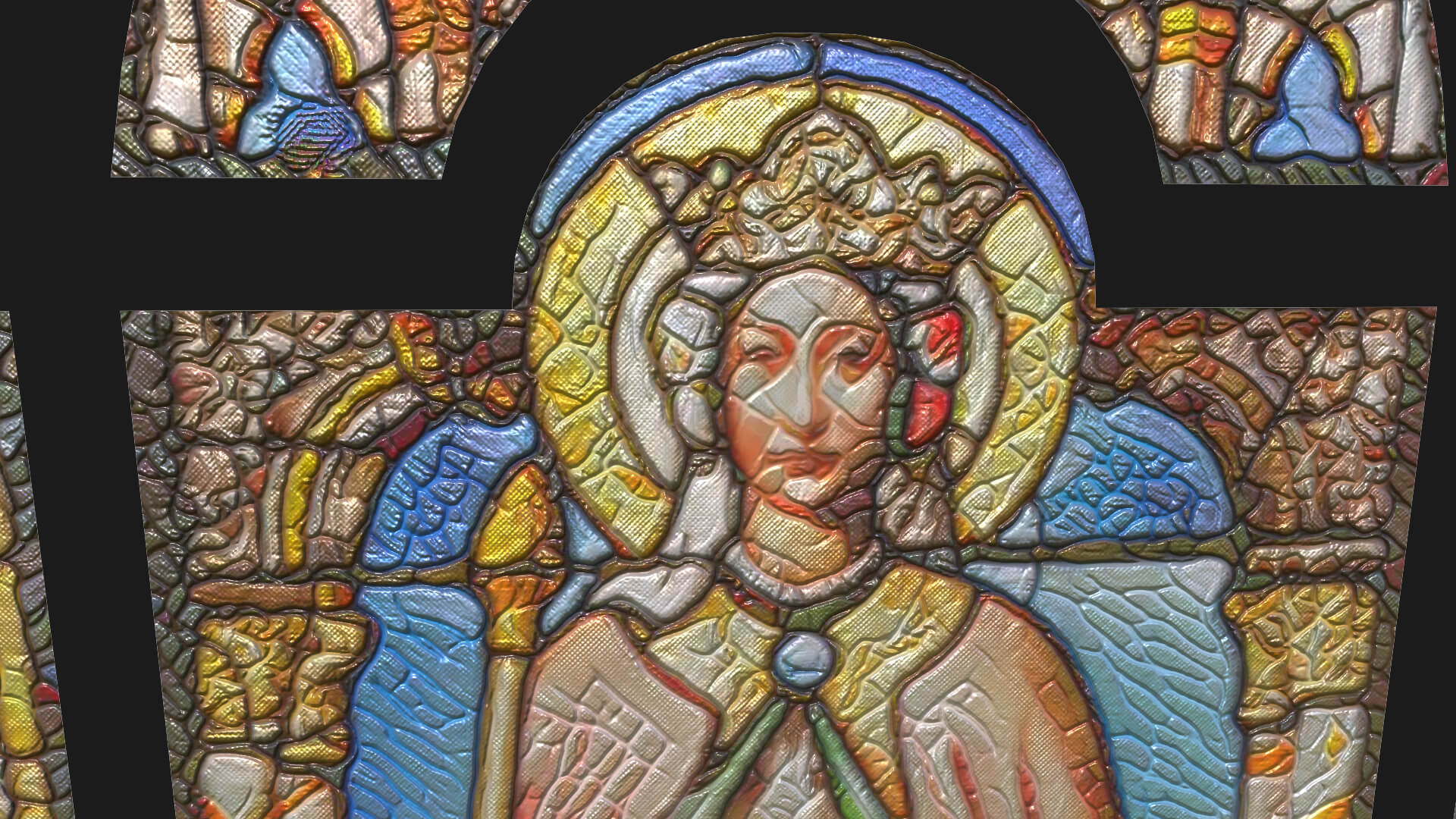 Stained Glass Window Church Medieval Temple 3D Model