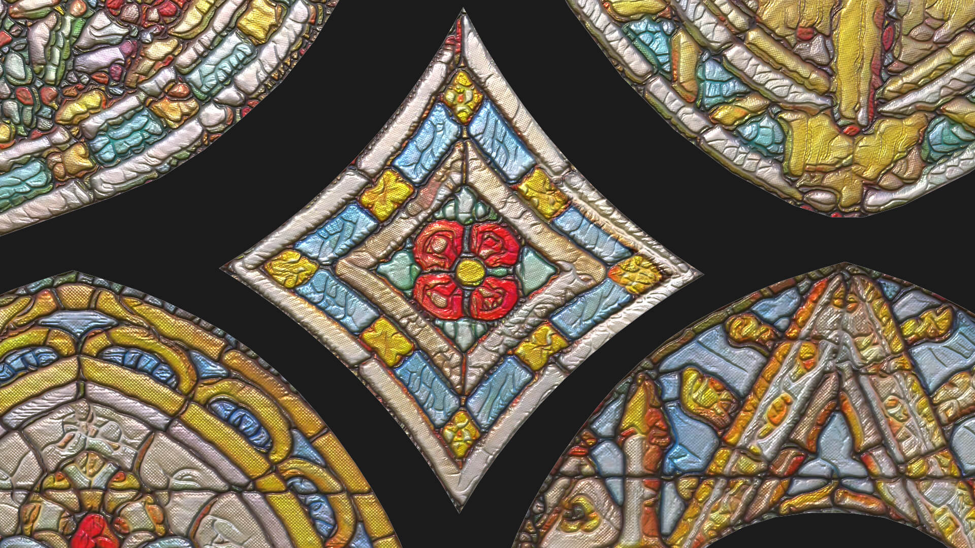 Stained Glass Window Church Medieval Temple 3D Model
