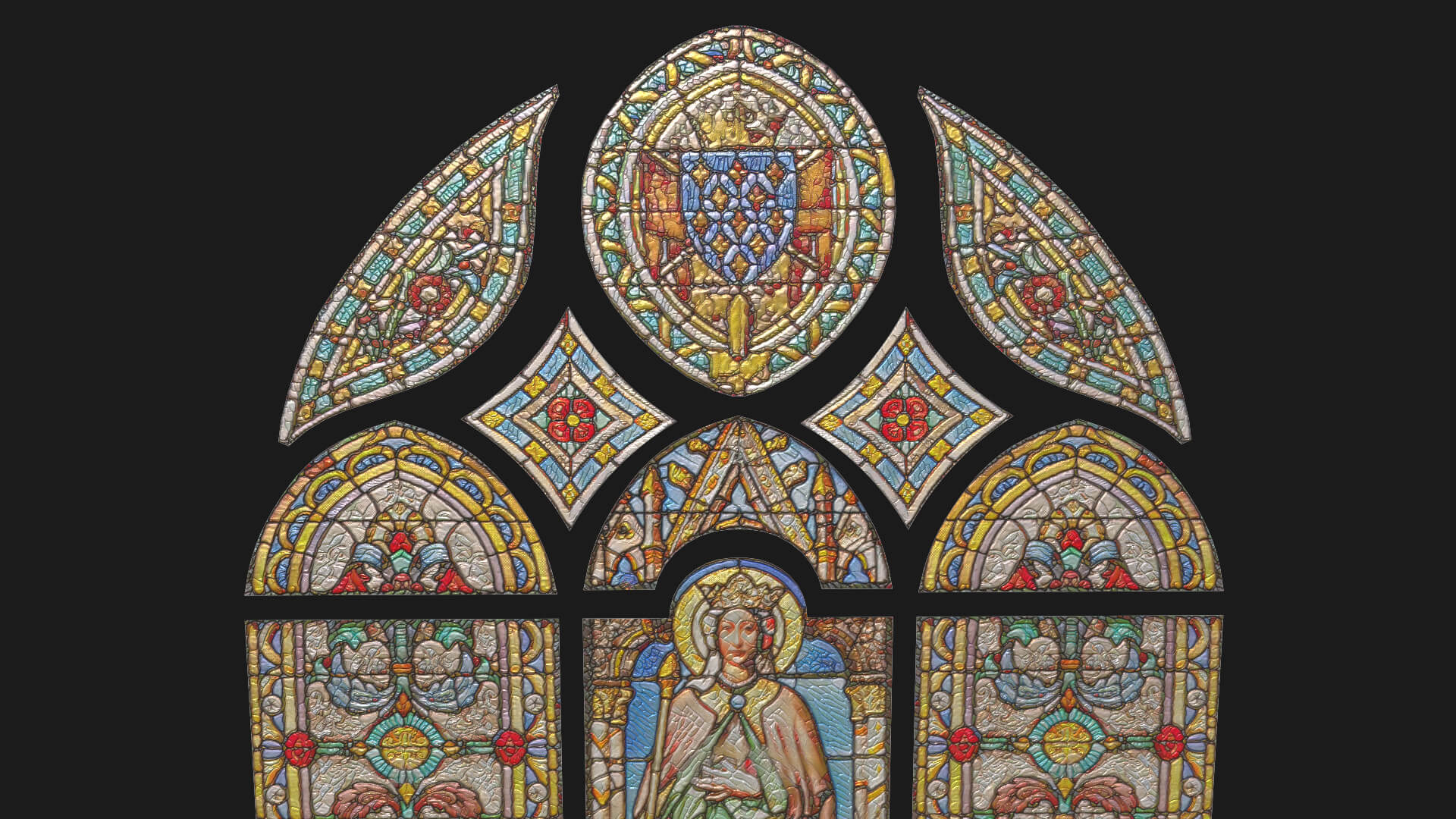 Stained Glass Window Church Medieval Temple 3D Model