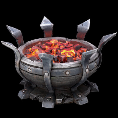 Stylized Dungeon Brazier Medieval Lighting Furniture