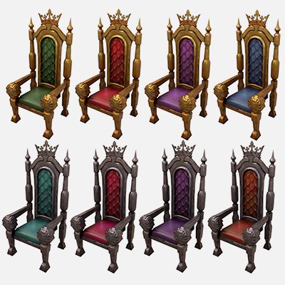 Stylized Throne Medieval Royal Armchair Furniture