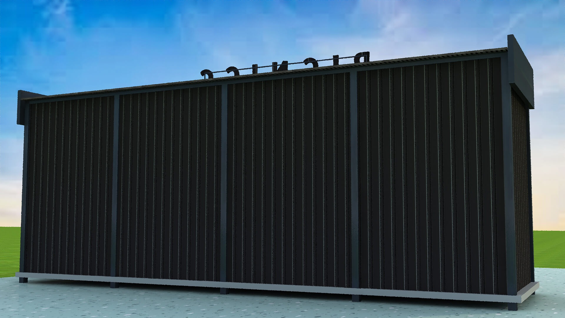 Modern Modular Food Court Container Shop 3D Model